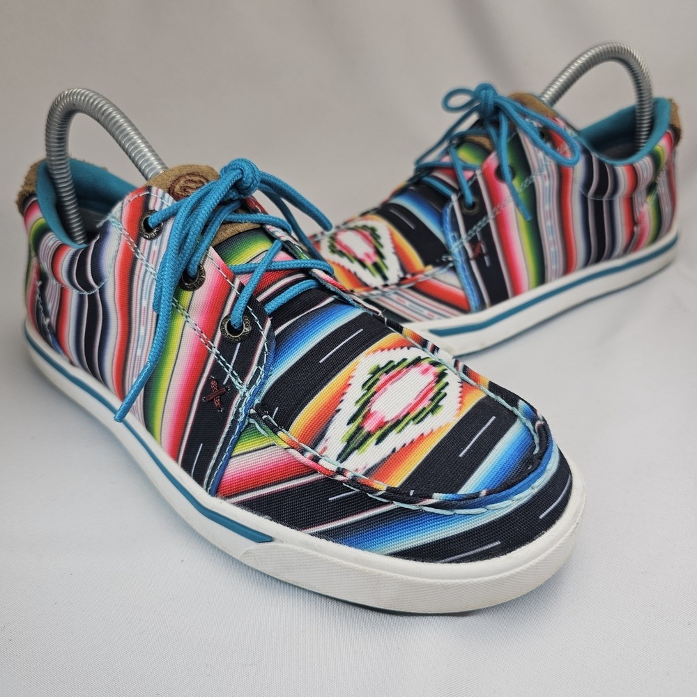 Hooey by Twisted X Shoes Womens Size 7 Multicolor‎ Aztec Moc Toe Casual WHYCO08